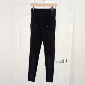 H&M Mama Black Maternity Skinny Jeans Full Belly Panel Size 6